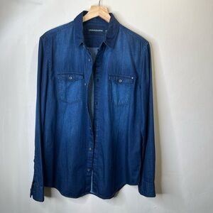 Calvin Klein Indigo Button-Up Shirt Size M